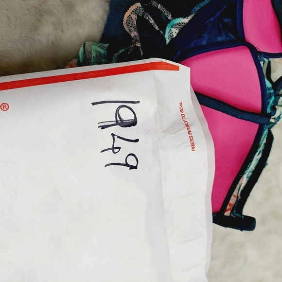 PINK Victoria's Secret Blue Floral Lace Push Up Bralette Bra 1949 - Picture 11 of 11